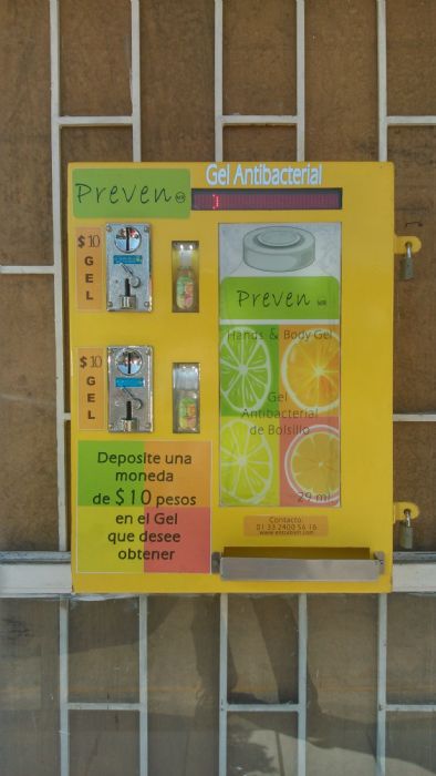 Maquina Despachadora de Botellitas de Gel Antibacterial